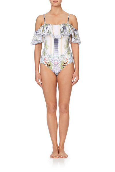 Off Shoulder Frill One Piece- Beach Shack