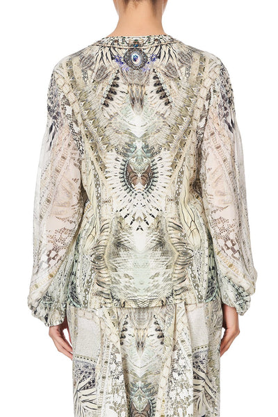 Peasant Blouse W/ Front Lacing- Daintree Darling