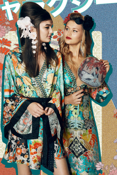 Printed Lantern Sleeve Dress- Galaxy Girl