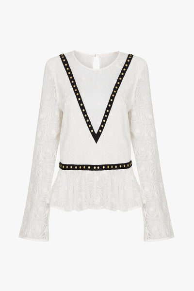 Rose Story Top- Ivory