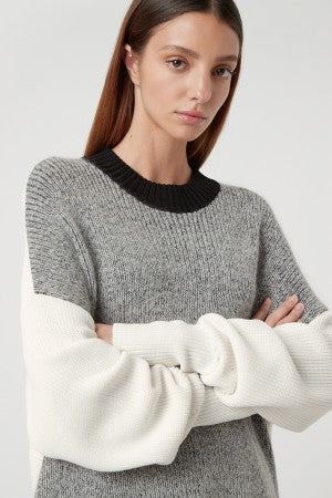 Archer Jumper-Grey/ Off White