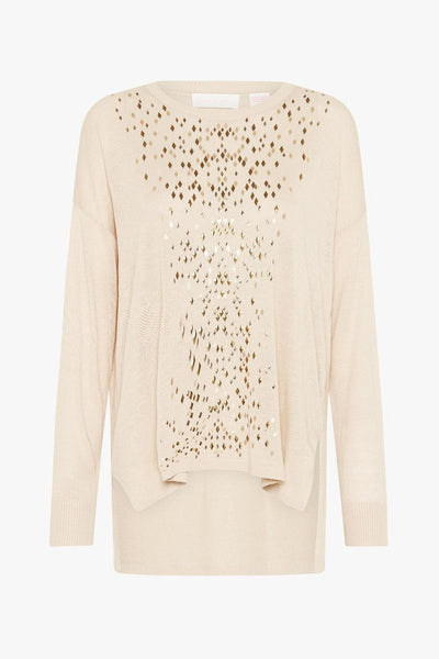 Serpentine Knit Top- Natural