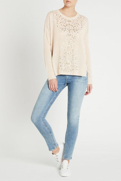 Serpentine Knit Top- Natural