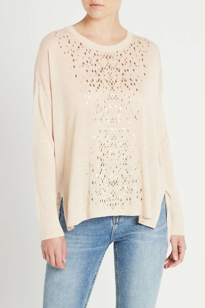 Serpentine Knit Top- Natural