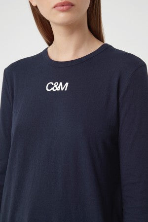 Ligero L/S Tee- Navy/White