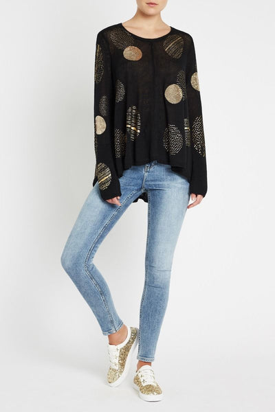 Lights On Lights Out Sweater- Black