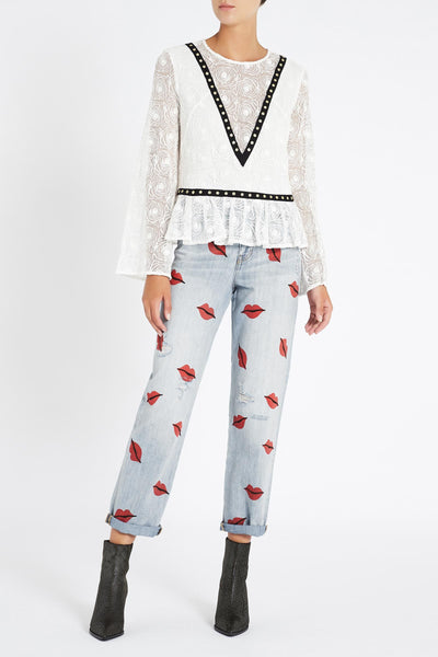 Rose Story Top- Ivory