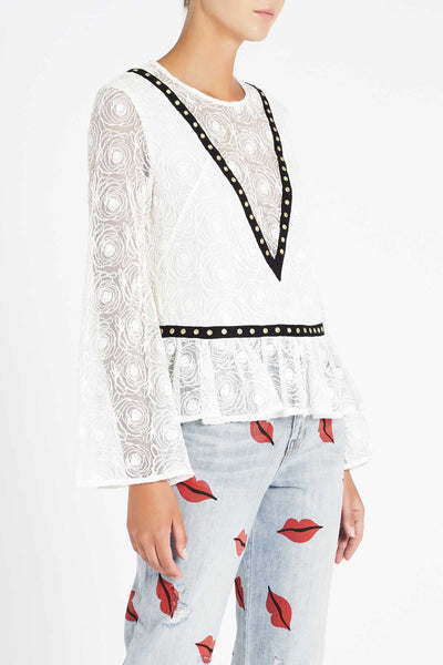 Rose Story Top- Ivory