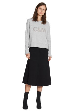 Owens Logo Crew- Grey Marle