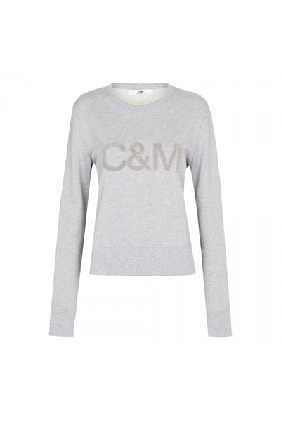 Owens Logo Crew- Grey Marle