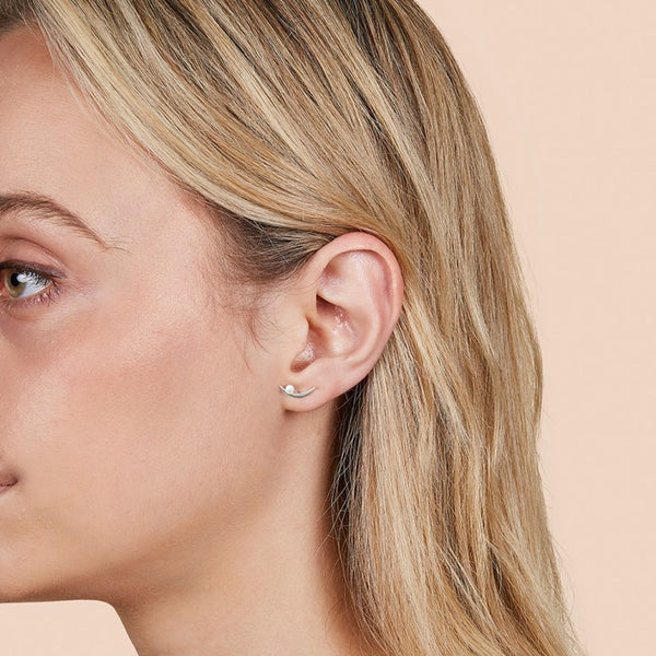 Sunset View Pearl Earrings- Silver