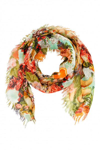 Sheer Scarf W Raw Edge- Samba Salada