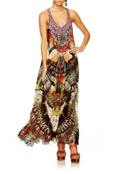 V Neck Racer Back Dress- Light My Fire