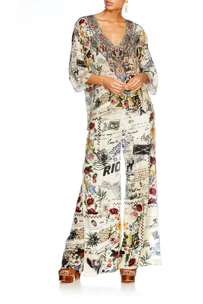 V Neck Oversized Blouse- Memory Lane