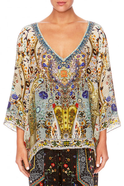 V-Neck Oversized Blouse- The Butterfly Effect