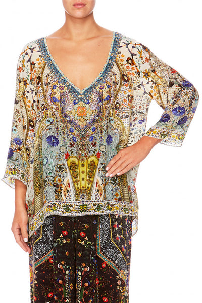 V-Neck Oversized Blouse- The Butterfly Effect