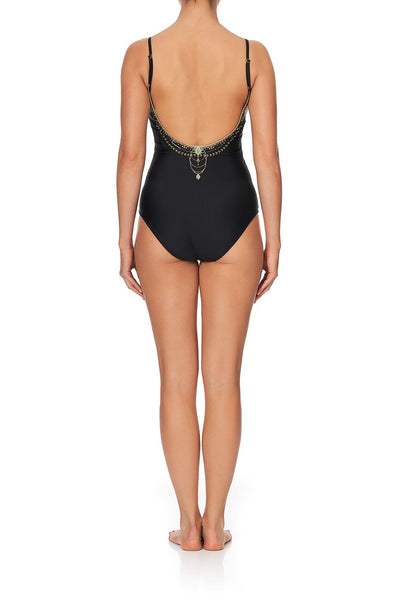 Round Neck One Piece- Solid Black