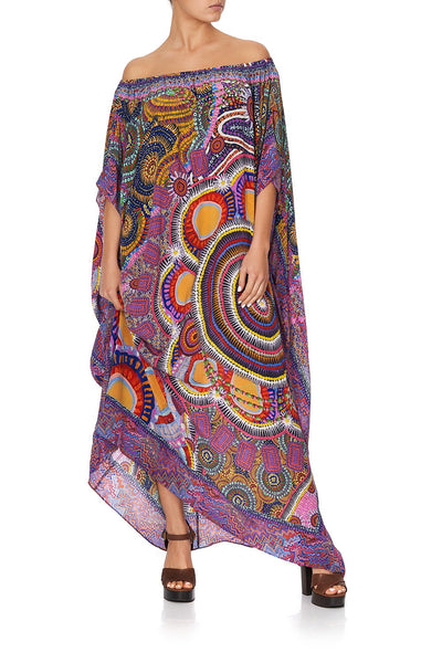Off Shoulder Kaftan W/ Split- Warlu Dreaming