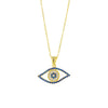Elegant gold necklace and blue eye pendant