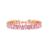 Eleganza gold tennis bracelet with pink zirconia