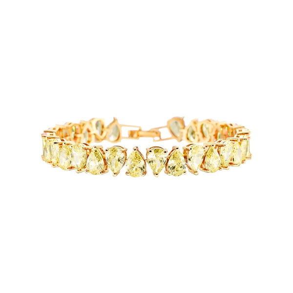 Eleganza gold tennis bracelet with yellow zirconia