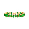Eleganza gold tennis bracelet with green zirconia