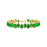 Eleganza gold tennis bracelet with green zirconia