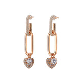 Charming Clip Rose Gold Drop Earrings