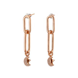Charming Clip Rose Gold Stud Earrings