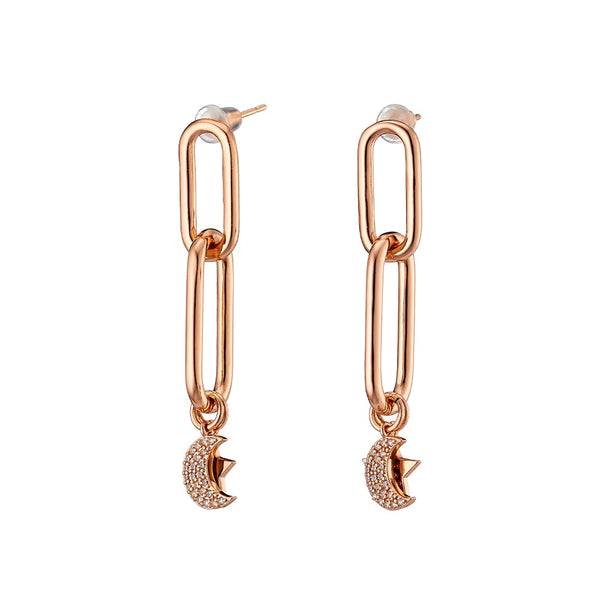 Charming Clip Rose Gold Stud Earrings