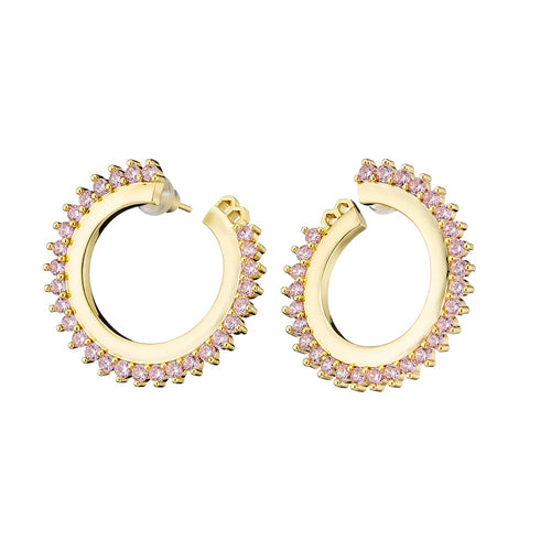 Crown pink zirconia hoops