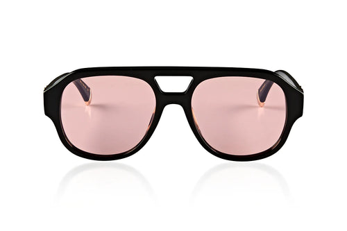 LE STYLE/ GLOSS BLACK - PINK LENS