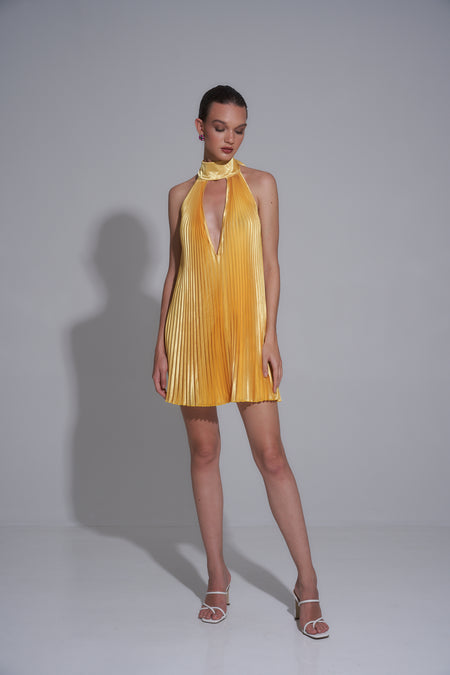 Riviera Knit L/S Mini Dress- Slit