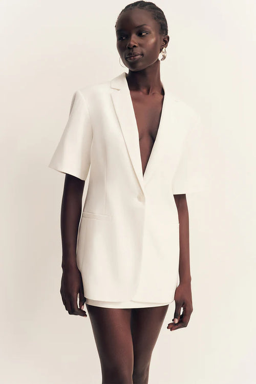 Felix Short Sleeve Blazer - Coconut