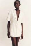 Felix Short Sleeve Blazer - Coconut