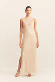 Everly High Neck Sleeveless Maxi Dress - Macadamia