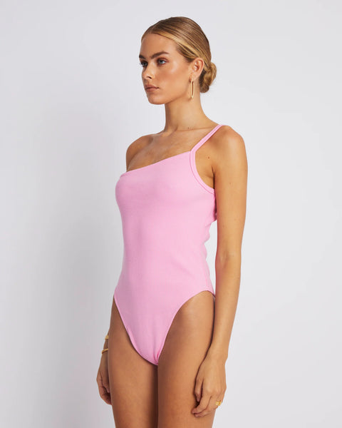 ONE SHOULDER BODYSUIT - CANDY PINK