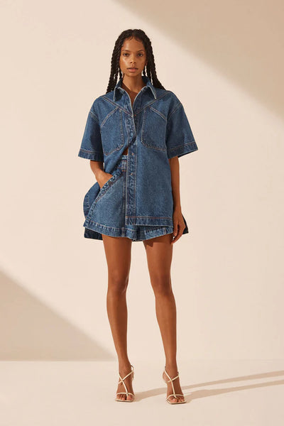 Raquel High Waisted Flared Short