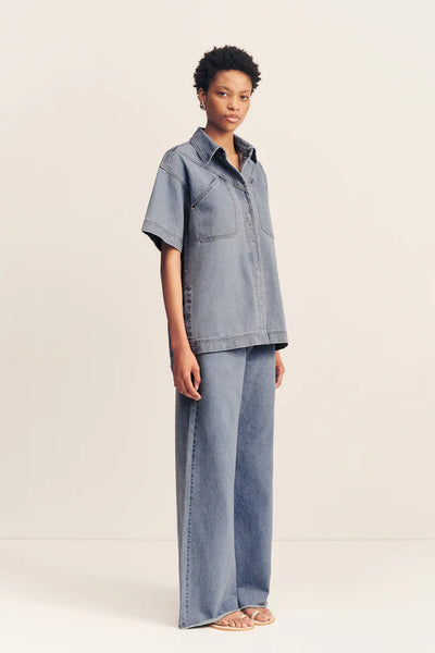 Stella Short Sleeve Shirt - Mid Blue