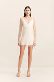Opaline Sheer Pearl Mini Dress