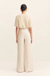 Elliot High Waisted Wide Leg Pant - Parchment