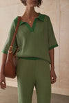 THE SERIN KNIT TOP MATCHA