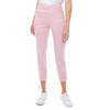 67734UP - GINGHAM CUFFED CROPPED PANT - BLUSH/WHITE