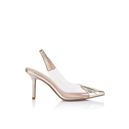 Martha Wedge Silver Metallic Leather