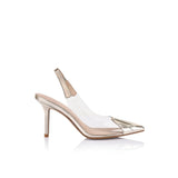 Remi Pump Vinylite & Gold Metallic Patent Leather