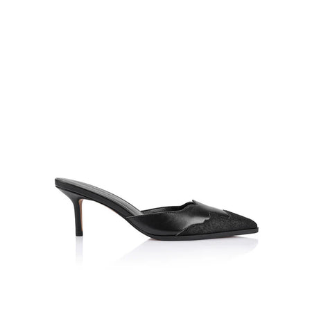 Canvas Platform Smoking Slipper- Grey