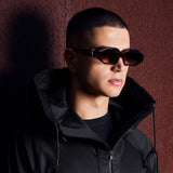 Genesis- Dark Amber Tort, Black Temple w. Gold Metal / Brown Gradient Lens