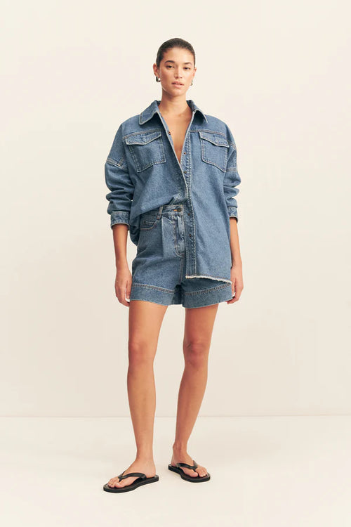 Raquel Oversized Shirt - Vintage Blue