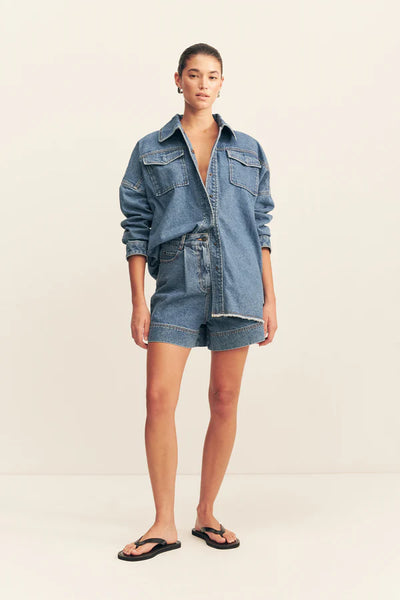 Raquel Oversized Shirt - Vintage Blue