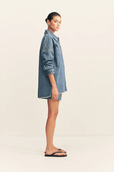 Raquel Oversized Shirt - Vintage Blue